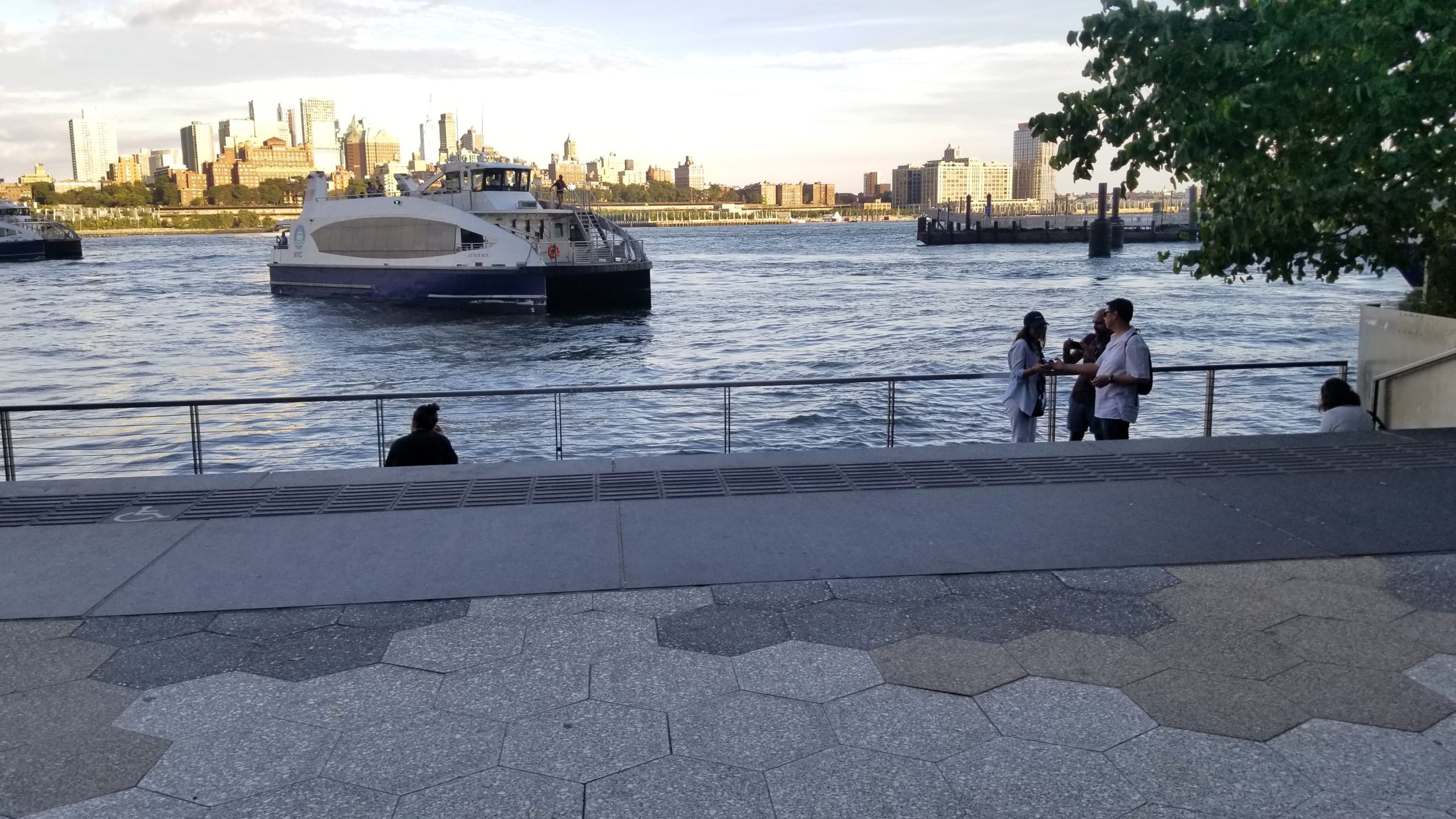NYC Ferry docking Wall Street