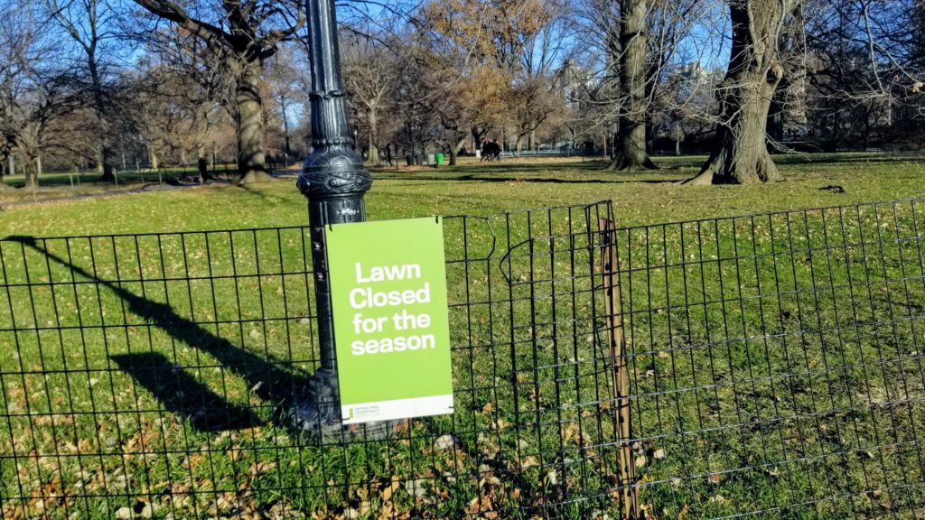 Central Park lawn closed for the season