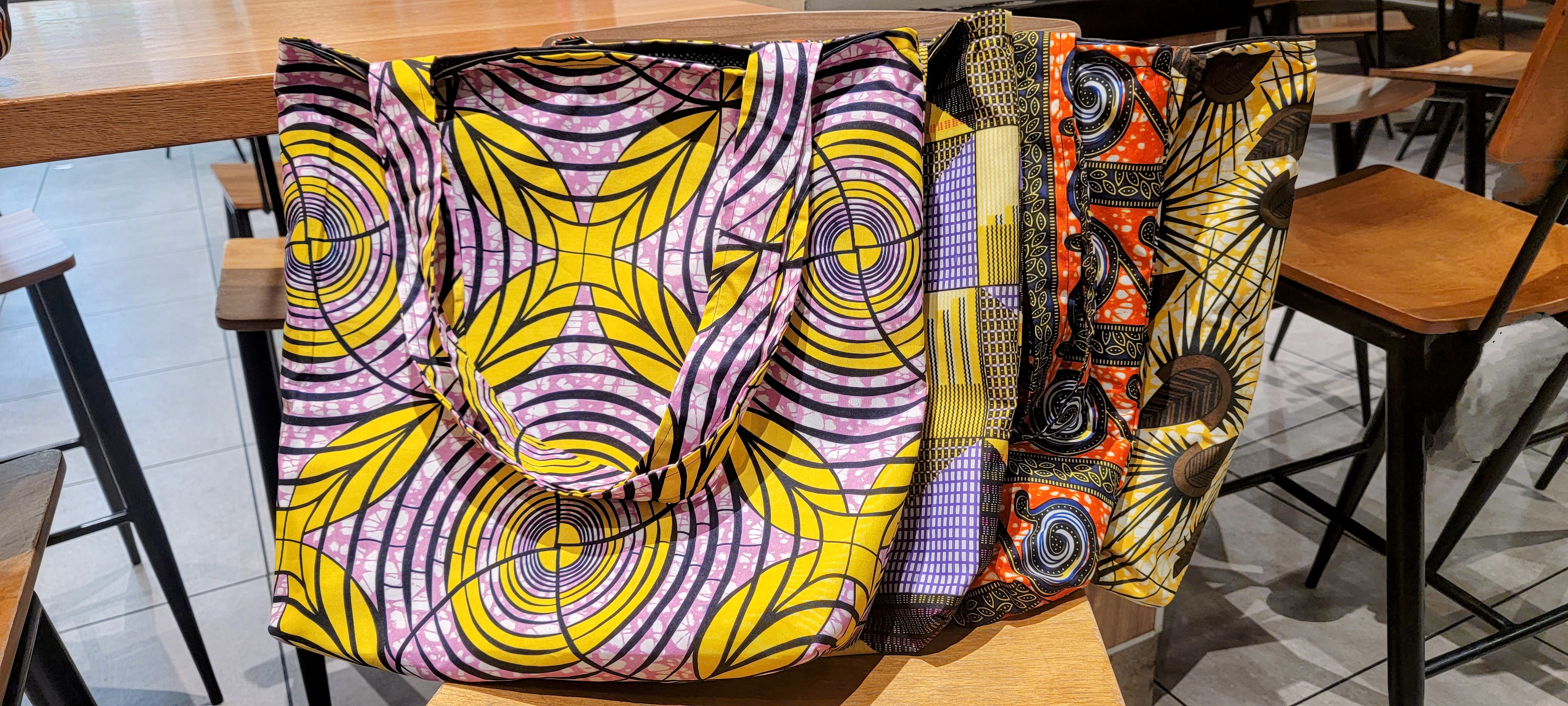 African Print Reversible Handcrafted Tote Bag